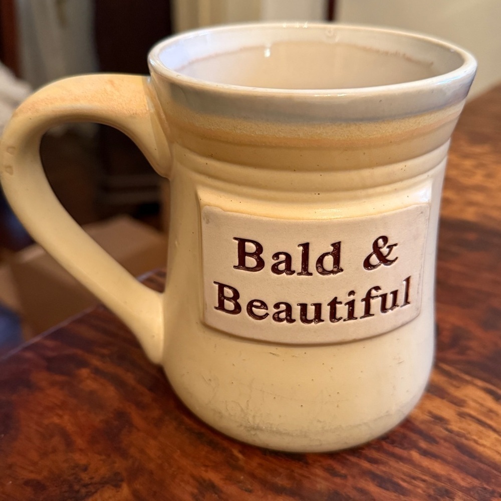 Bald & Beautiful pottery coffee mug, by Tumbleweed Pottery. Preowned. - Picture 2 of 5